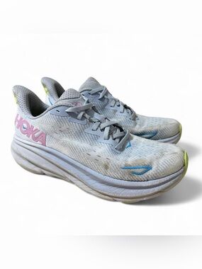 Women’s Hoka Clifton 9 Gull Sea Ice Running Shoes Size 9